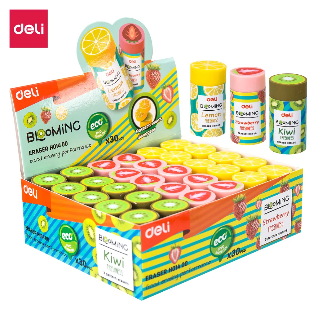 DELI Blooming Fruits Eraser — Fun Pattern, Serious Erasing